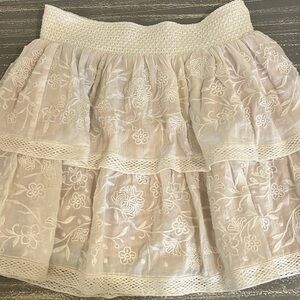 Alice + Olivia Jojo Smocked Ruffle Mini Skirt size 4